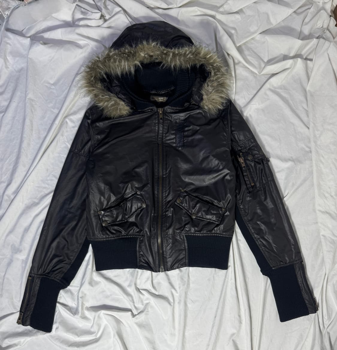 Agate 퍼 트리밍 후드 밀리터리 자켓 y2k lgb vkei 상품이미지5