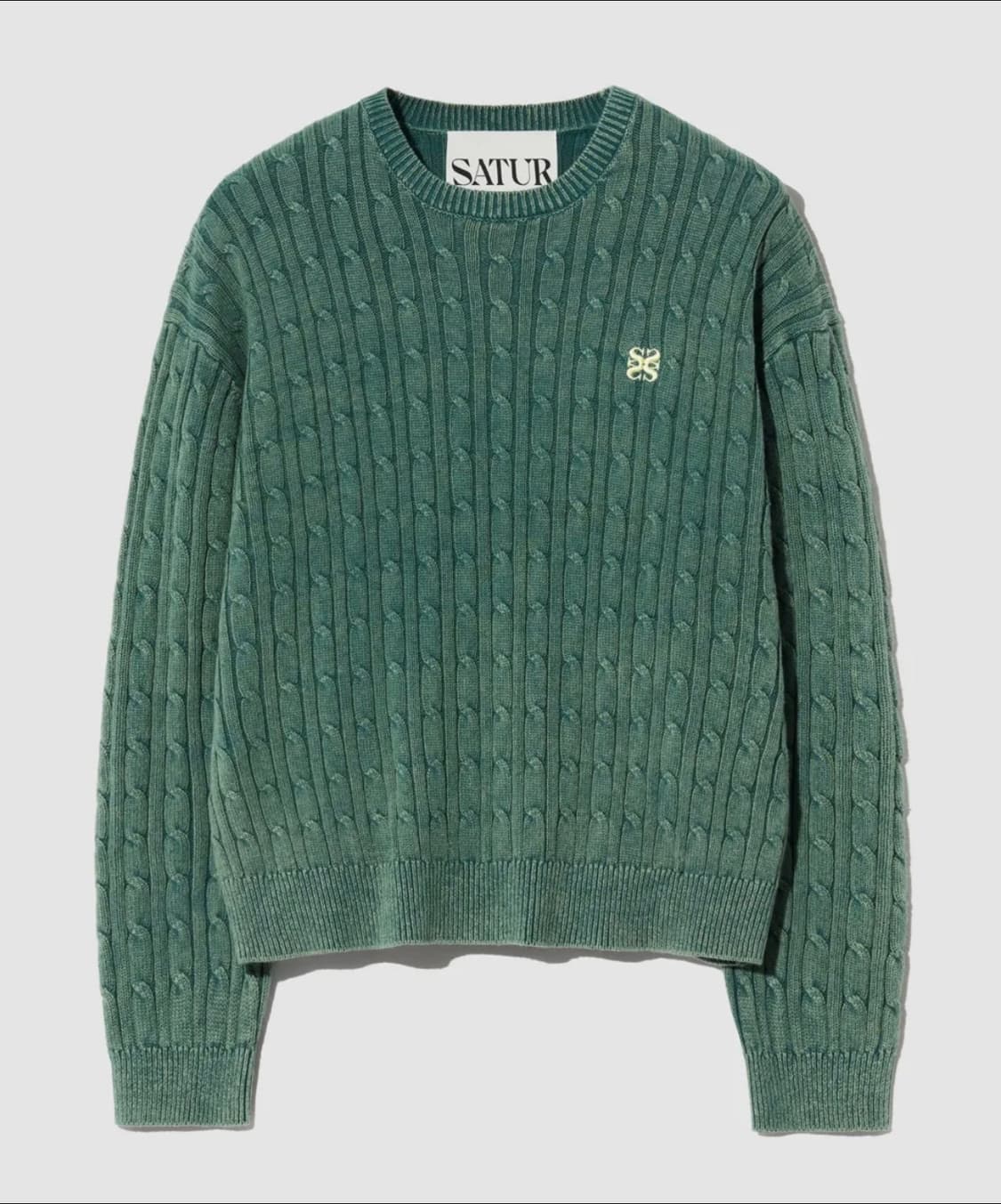 세터 클래식 다이드 케이블 니트 빈티지 그린 상품이미지1