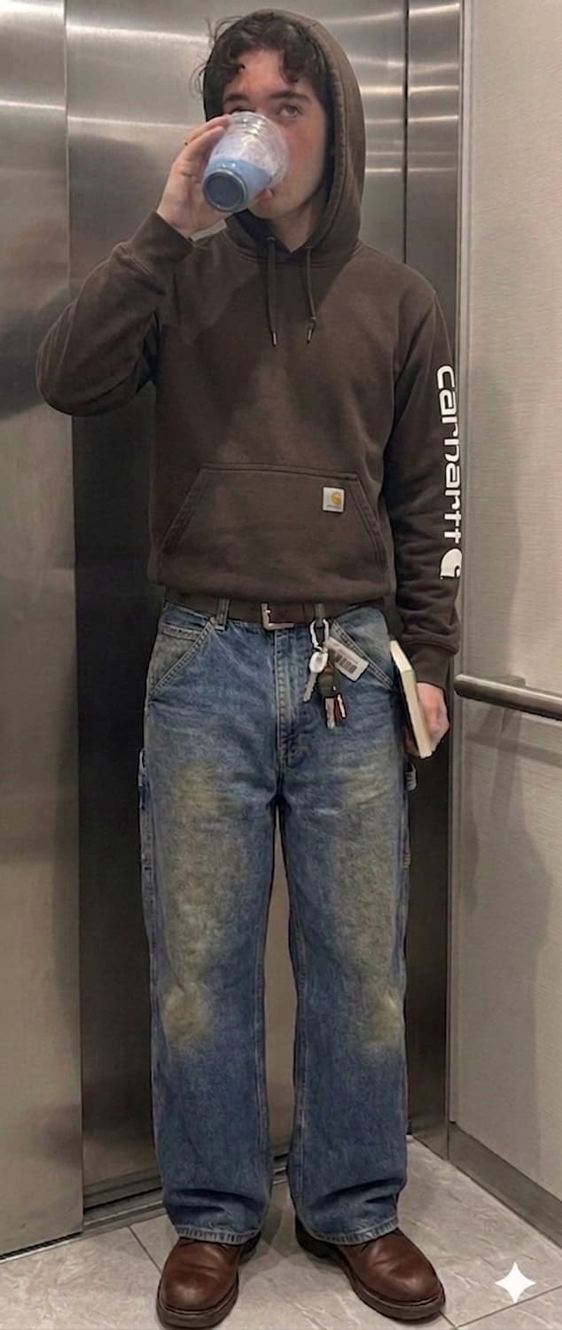 칼하트 팔 로고 후드티 상품이미지5