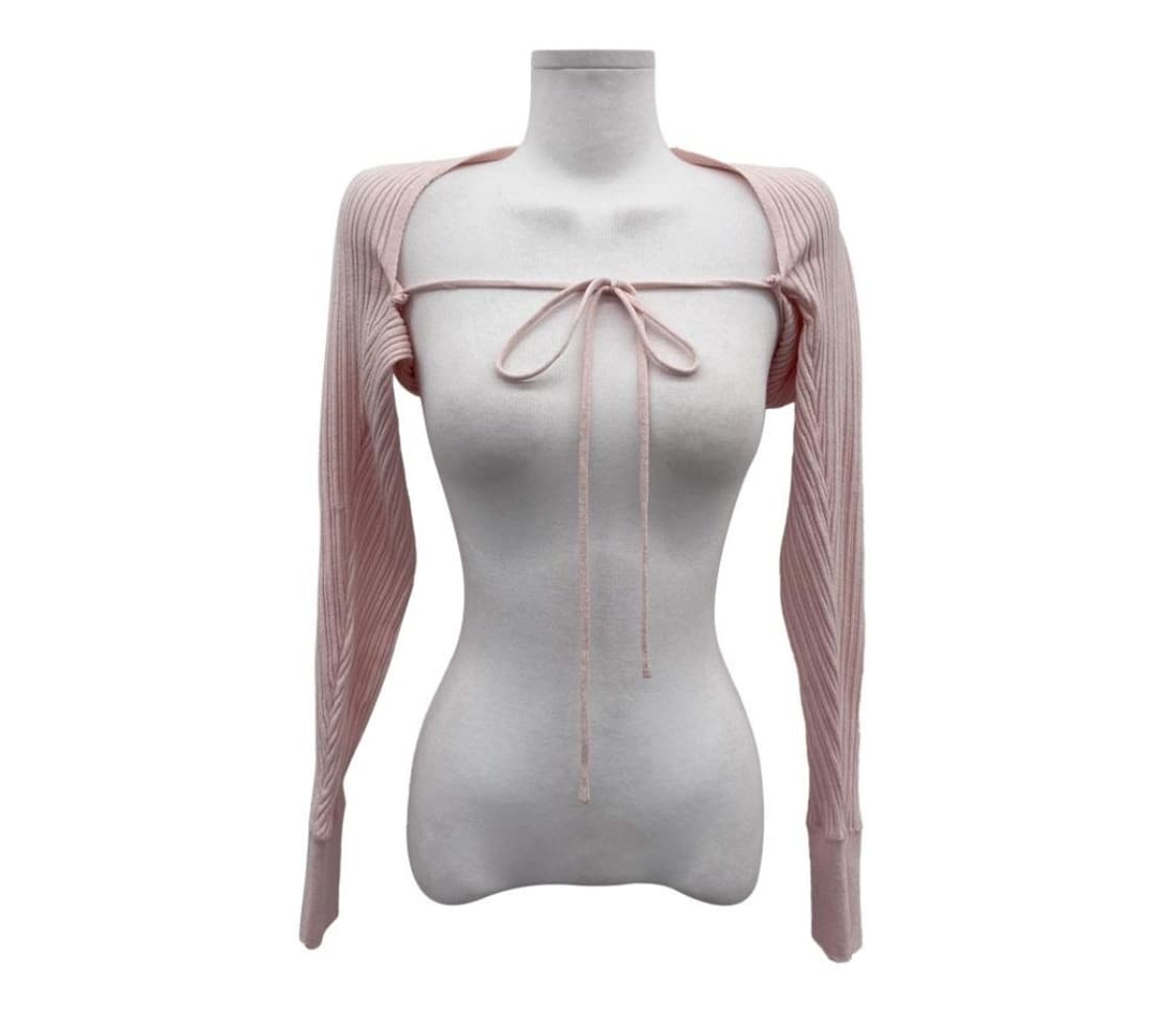 5천원급처! 모디무드 파스텔 썸머 숄 리본 볼레로 가디건 핑크 상품이미지1