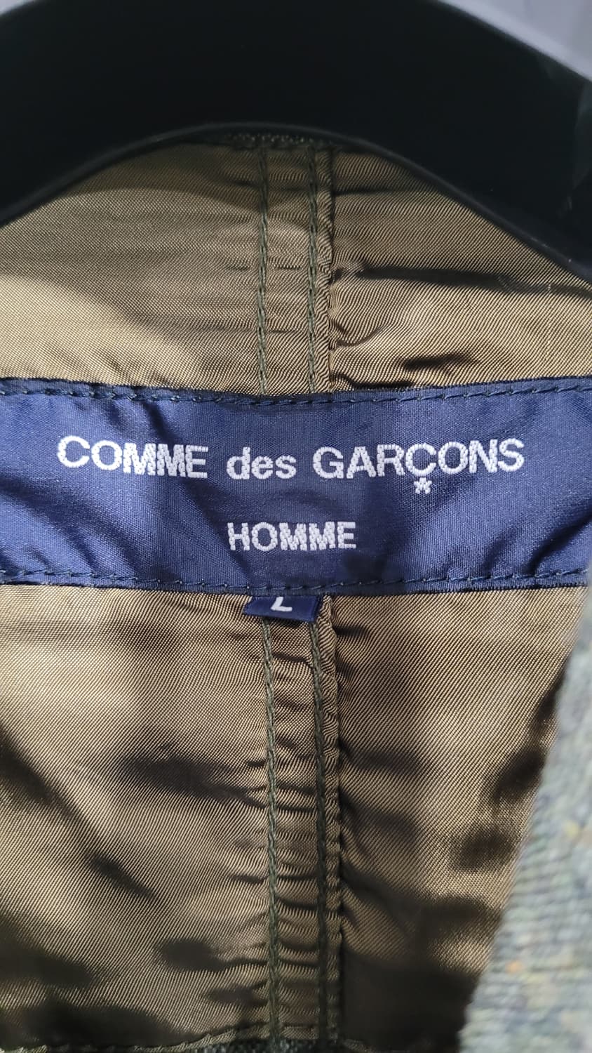 꼼데가르송 옴므 퍼커링 카키 울자켓 반우라 L 상품이미지3