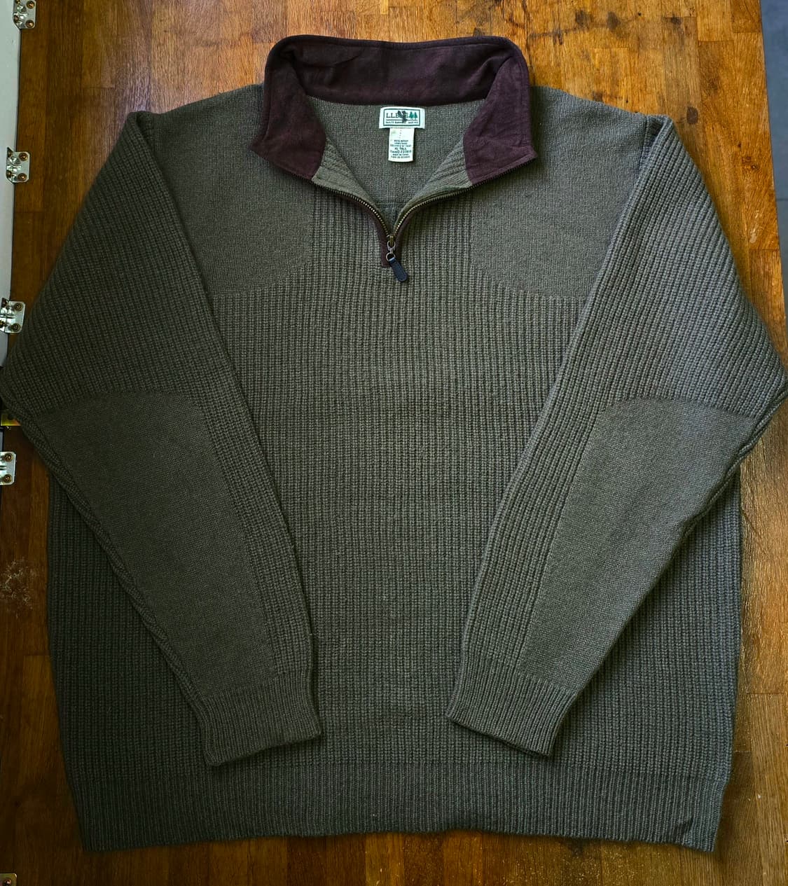 레어) L.L.BEAN 엘엘빈 메리노울 100% 카모 니트 XXL 상품이미지1