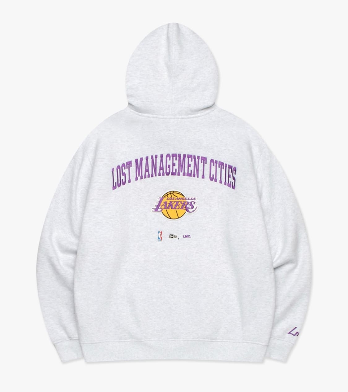 (새상품)뉴에라x엘엠씨 레이커스 로고 후드티 그레이 L XL 상품이미지3