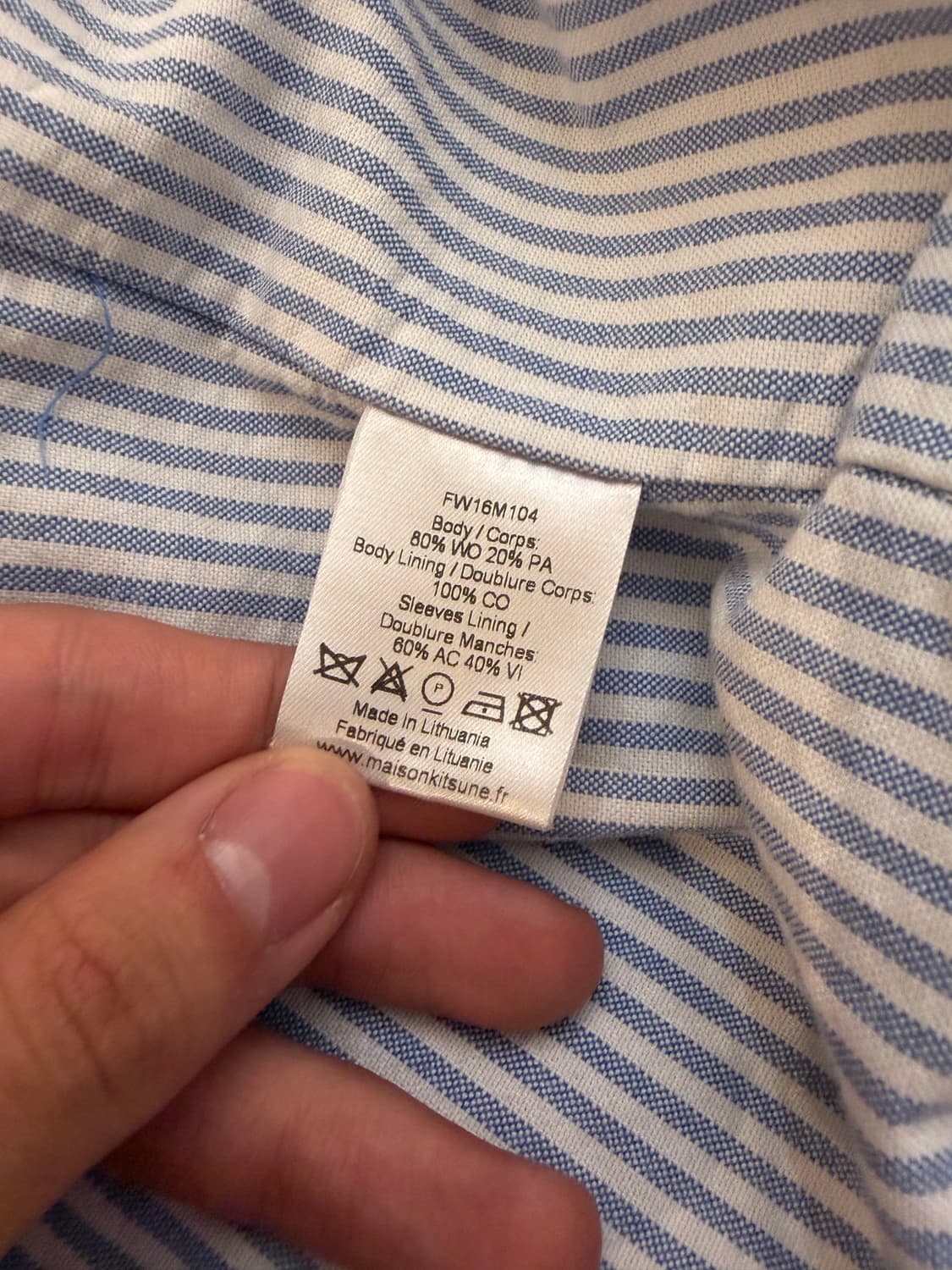 16FW 메종키츠네 울 바시티 테디자켓 브라운 상품이미지7