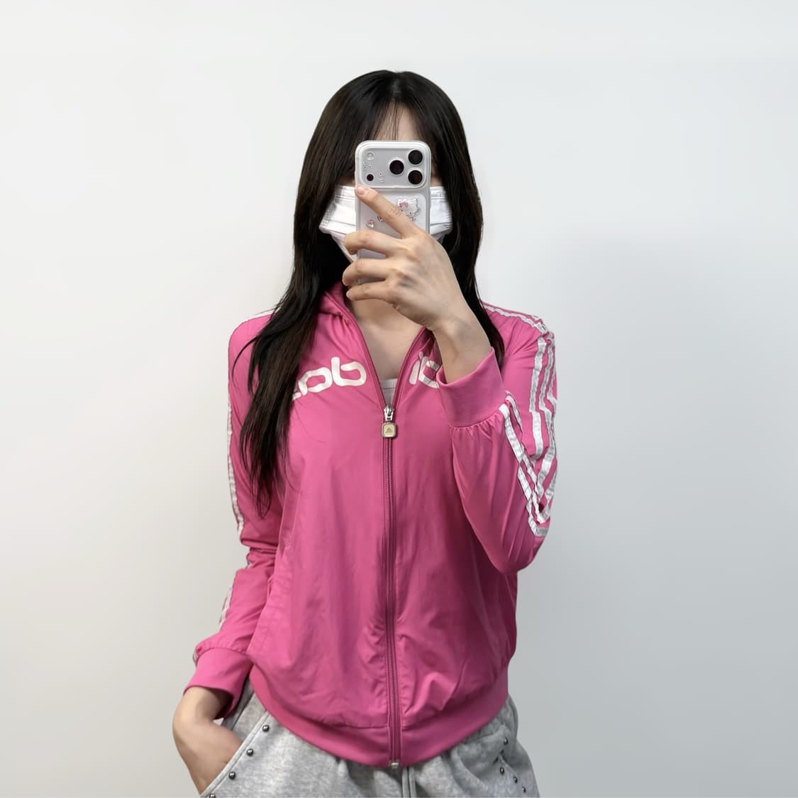 아디다스 아치 로고 트랙 바람막이 자켓 핑크 상품이미지1