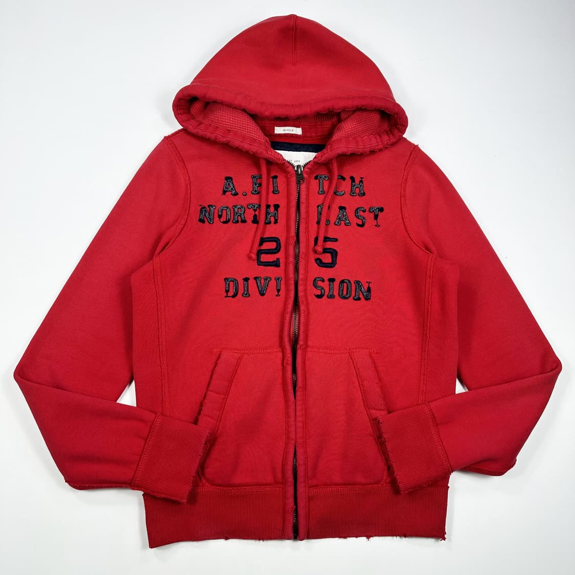 아베크롬비 og y2k 헤비코튼 후드집업 레드 M 상품이미지1