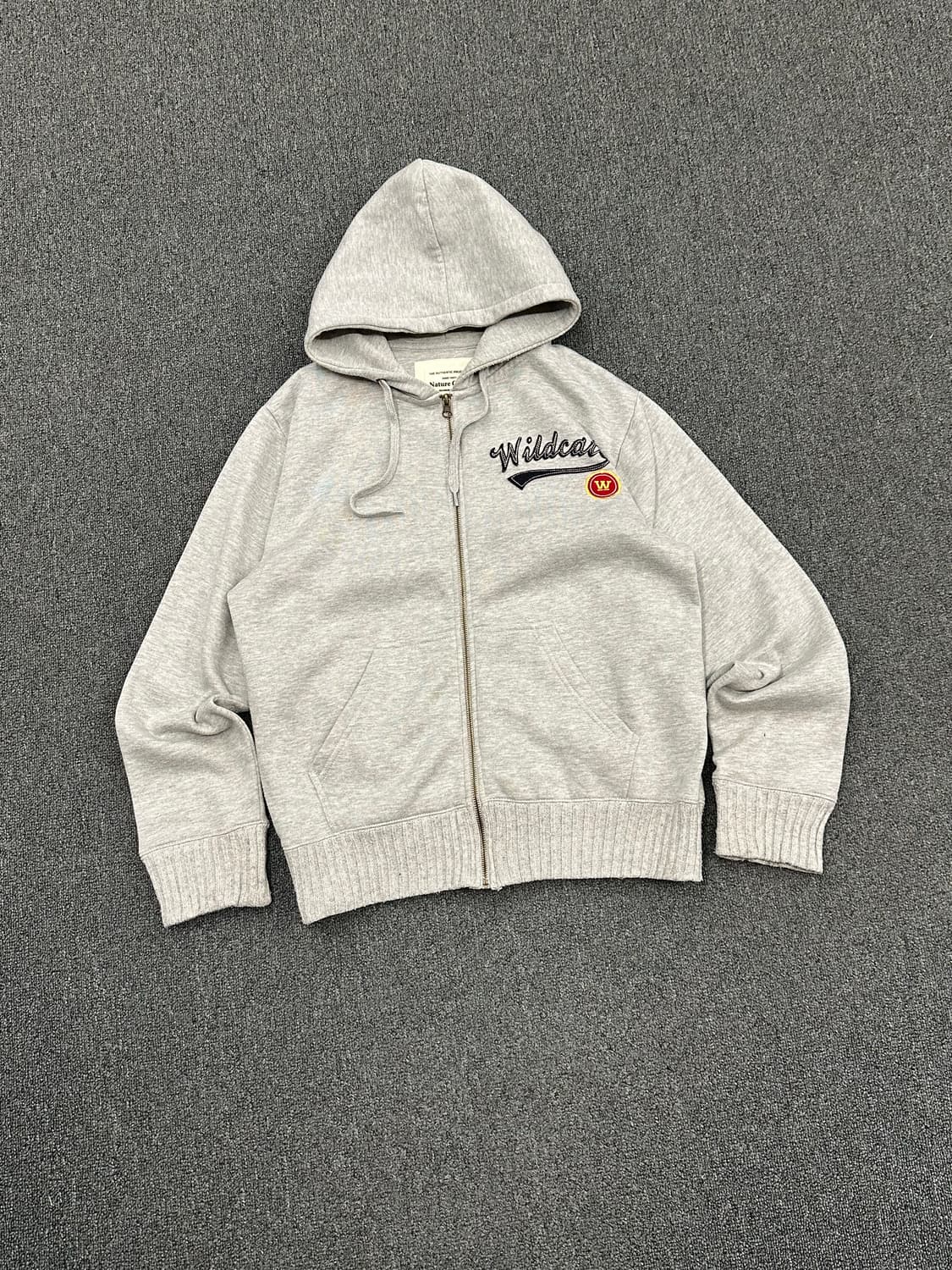 L)Japanese vintage 여성 패치 디테일 그레이 후드집업 상품이미지1