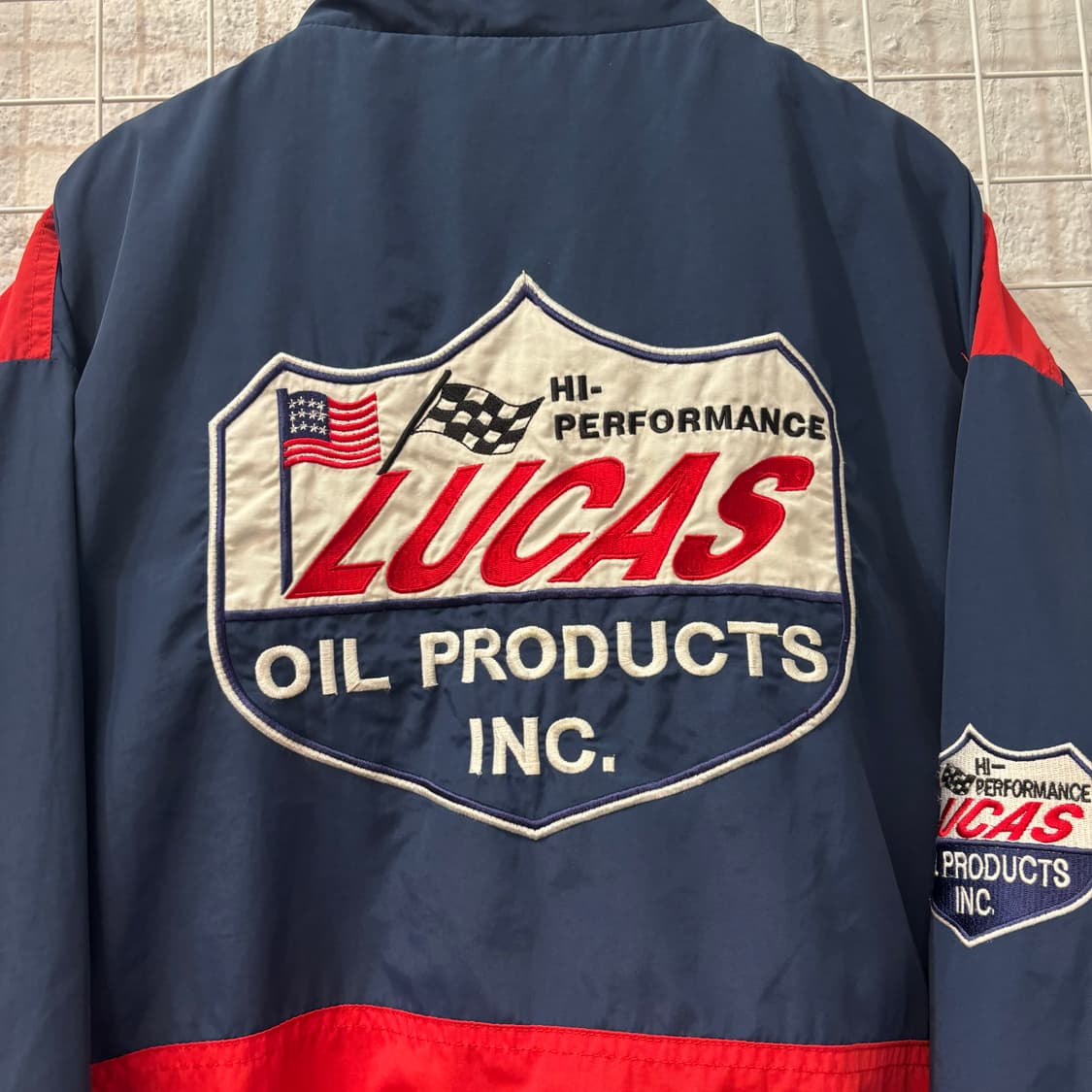 Lucas Oil 빈티지 올드스쿨 패치 바람막이 자켓 L 상품이미지7