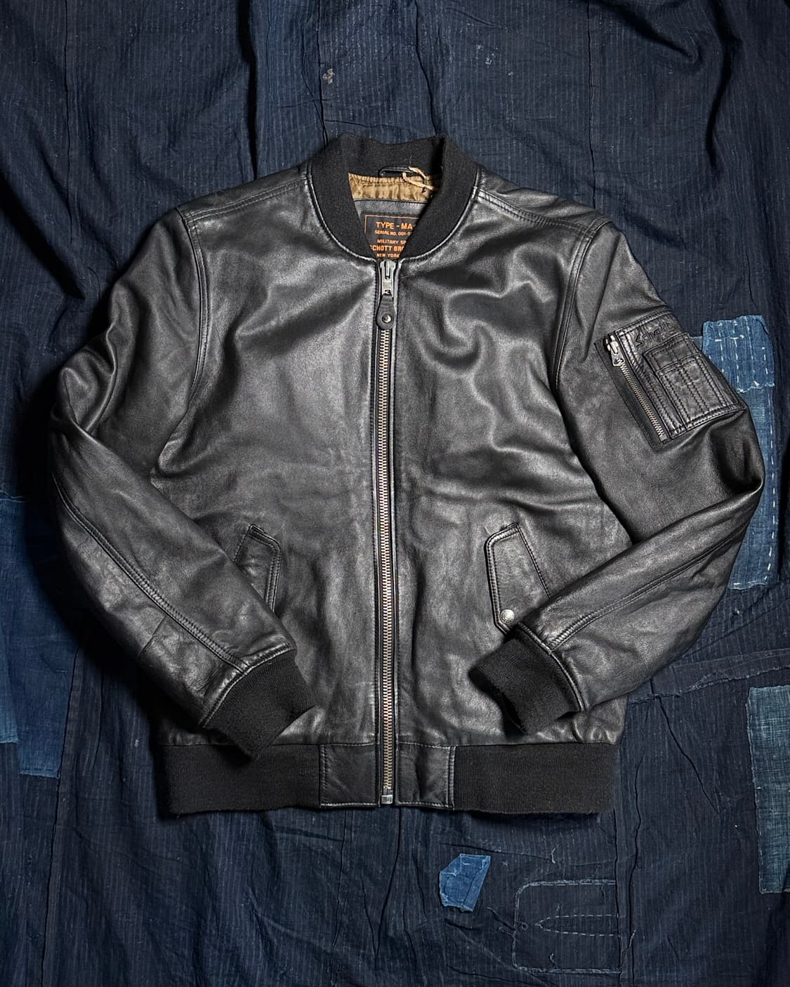 쇼트 램스킨 타입 MA-1 봄버자켓 L 상품이미지1