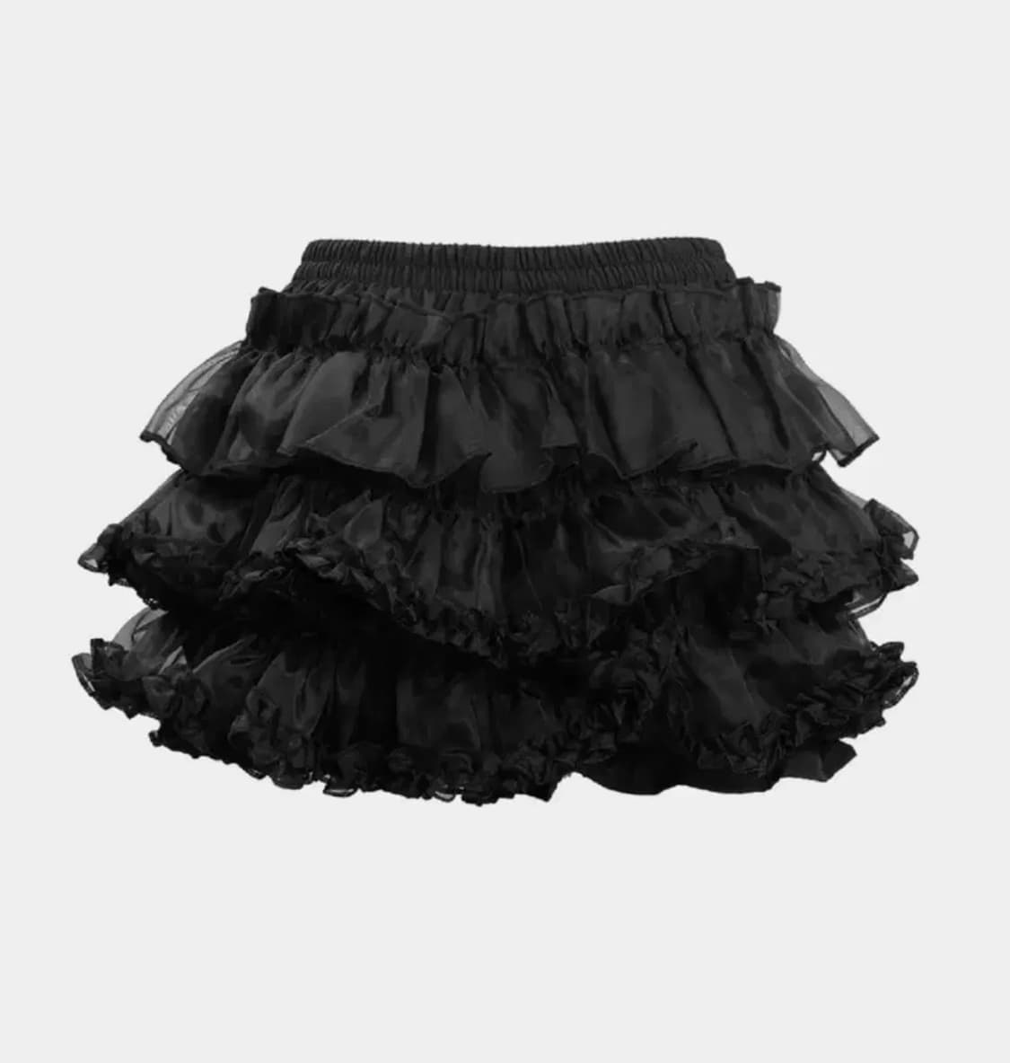 러프넥 튜튜 팬츠 스커트 블랙 상품이미지1