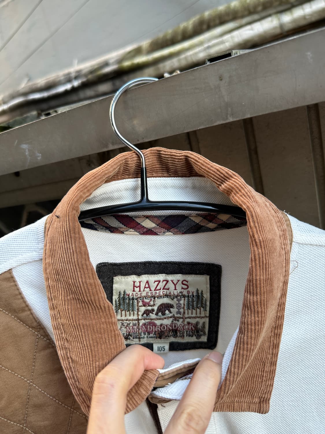 Hazzys logo corduroy  pk sleeve ivory  상품이미지6