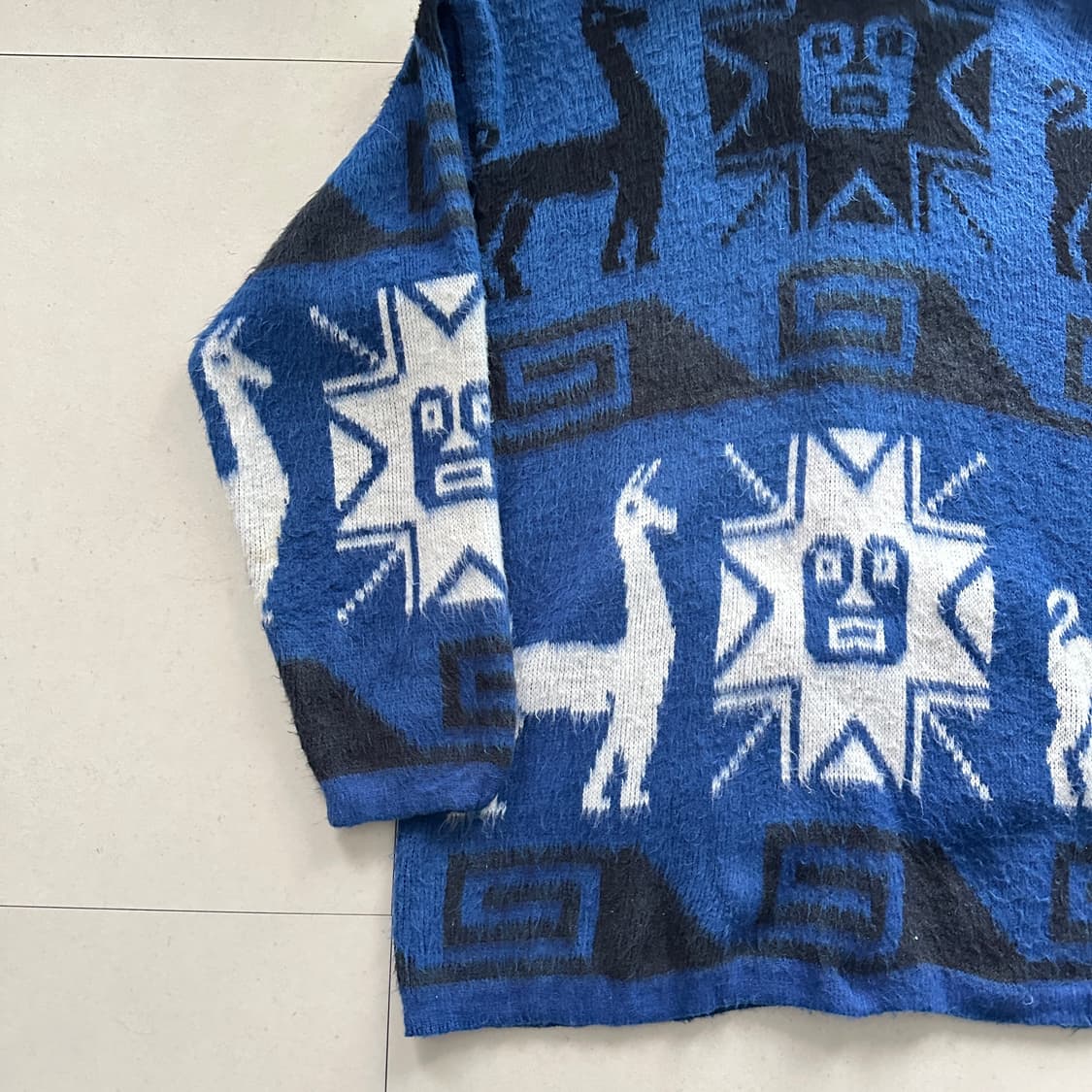 Tejidos 에콰도르 아즈텍 에스닉 네이티브 알파카 울 후드 자켓  상품이미지10