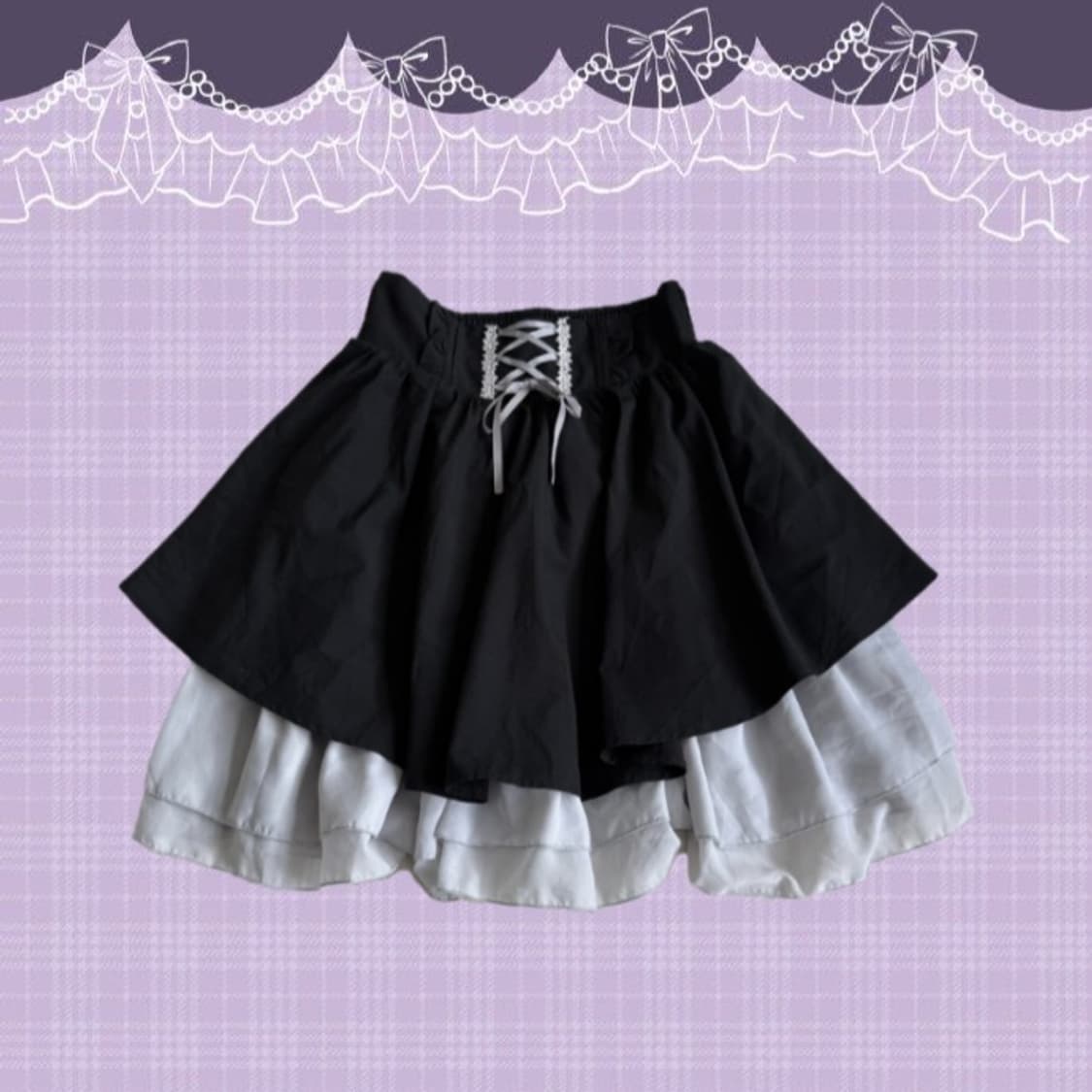 Axes femme black lace corset skirt 상품이미지1