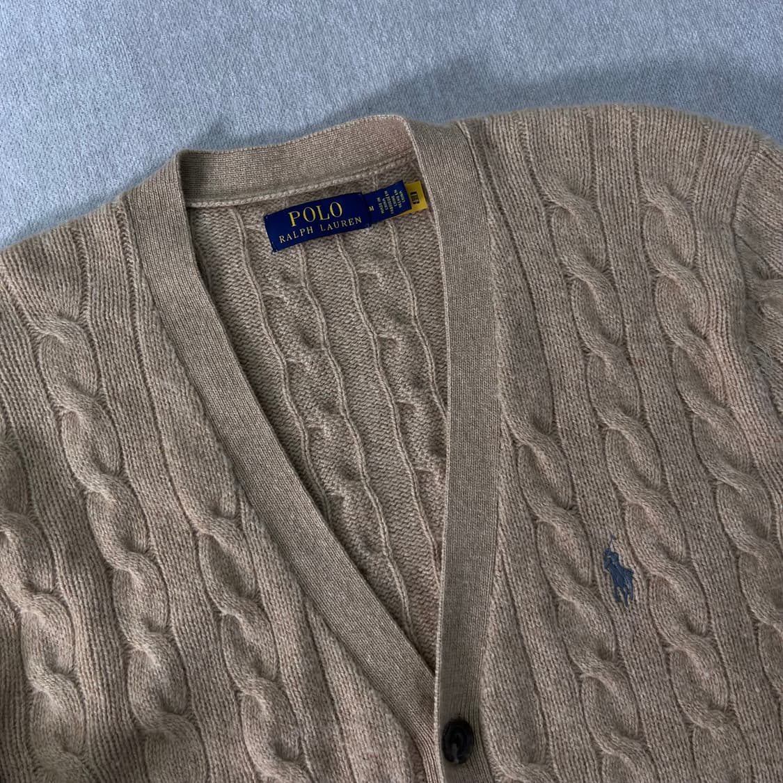 100 폴로랄프로렌 신형라벨 캐시미어 울 꽈배기 가디건  상품이미지2