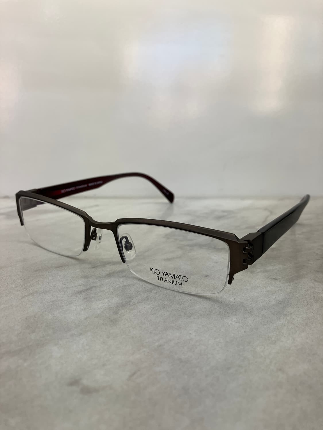 키오 야마토 KIO YAMATO 브론즈 스틸 스퀘어 반무테 안경 상품이미지10