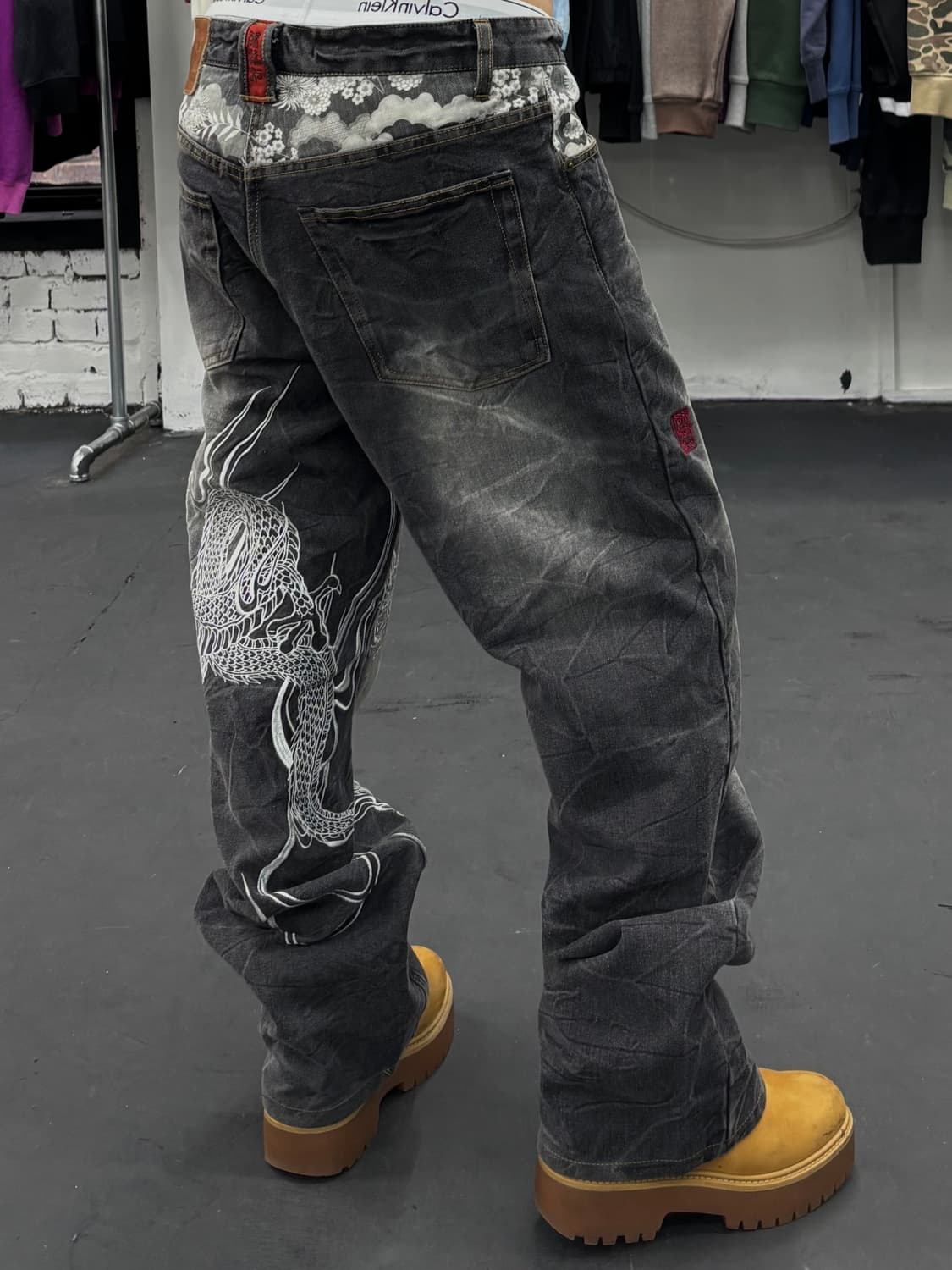 카라쿠리 타마시 오리엔탈 드래곤 데님팬츠 상품이미지5