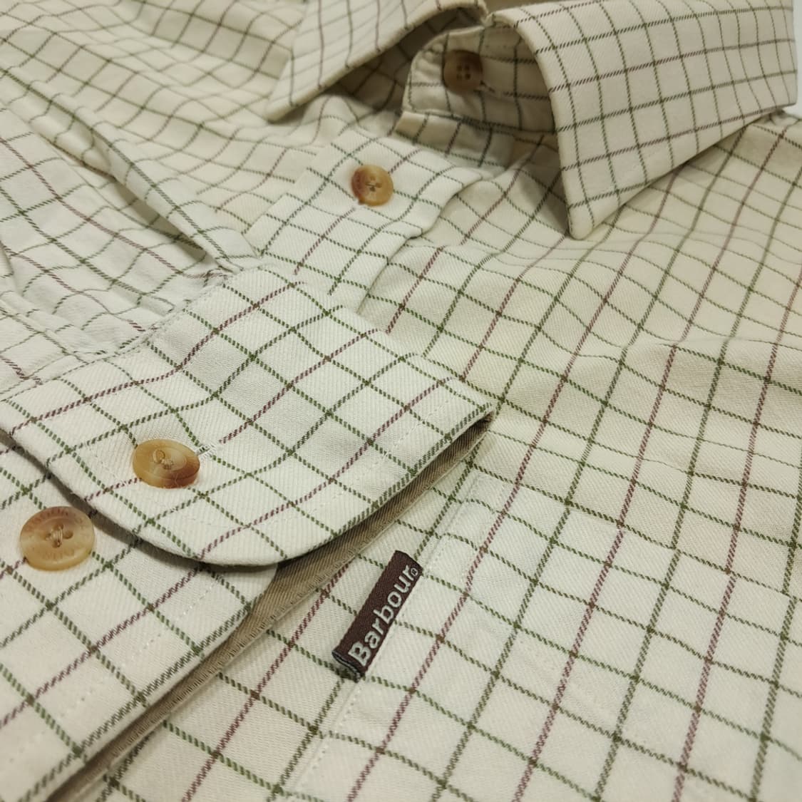 CK012 L 바버 00s 클래식 스몰체크 셔츠 남방 상품이미지4