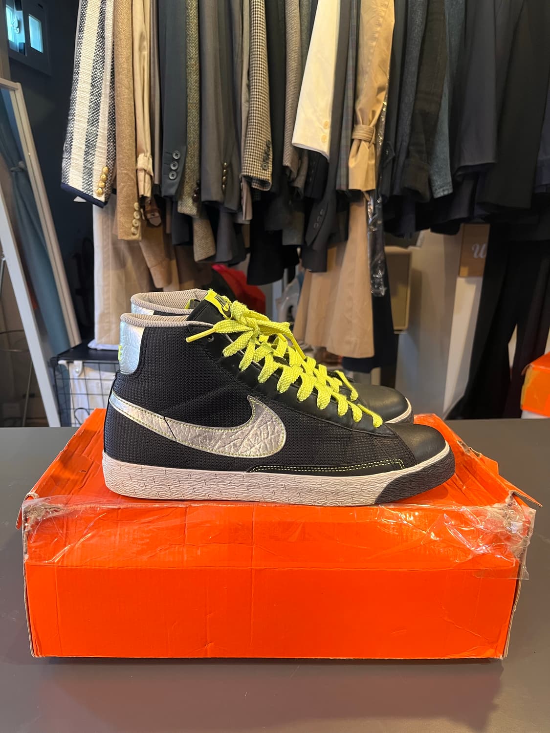 나이키 블레이저 블랙 실버 네온 그린(285mm) 상품이미지4