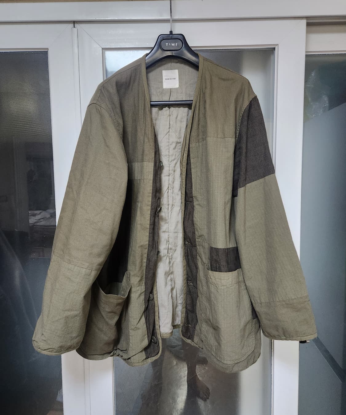 사쥬 드 크레 패치워크 노카라 자켓 L 상품이미지1