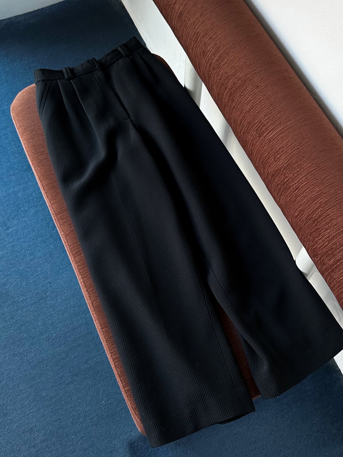 Wool acetate blend design wide trousers 상품이미지8