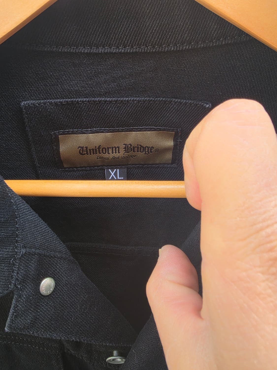 유니폼브릿지 블랙 데님 트러커 자켓 - XL 상품이미지2
