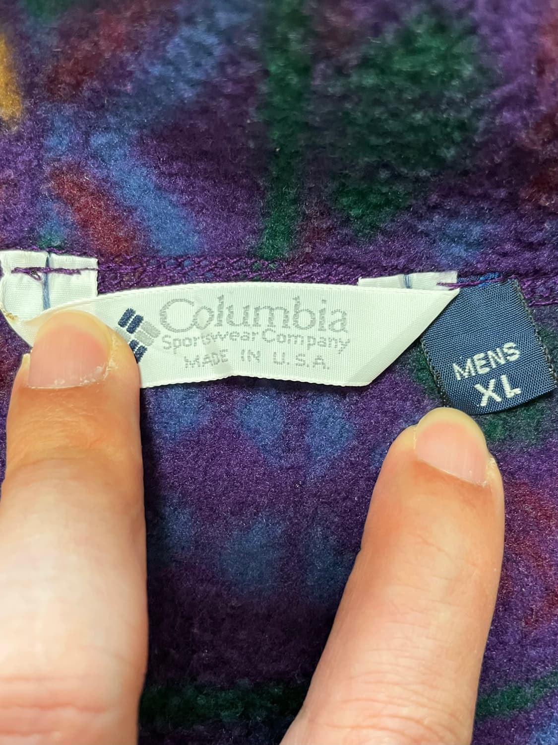 국내 유일 90s Made USA 빈티지 콜롬비아 컬럼비아 패턴 후리스 상품이미지3