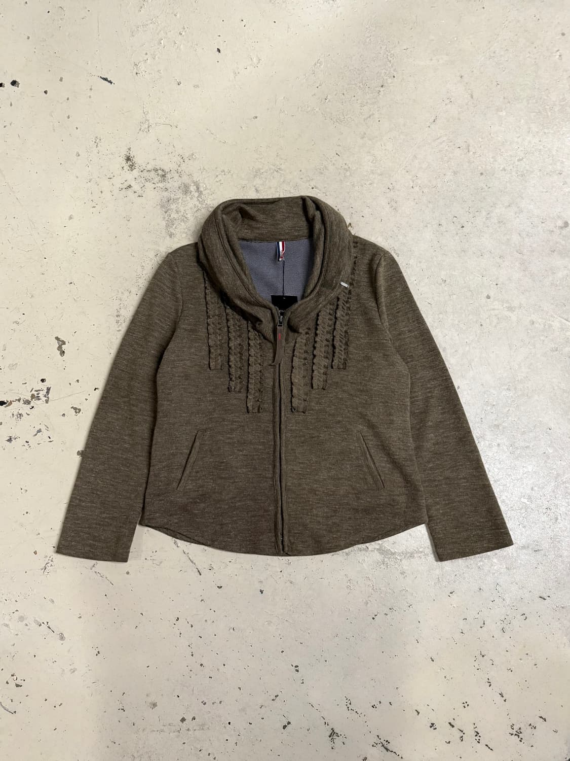 frill detail hidden hood zip-up 상품이미지4