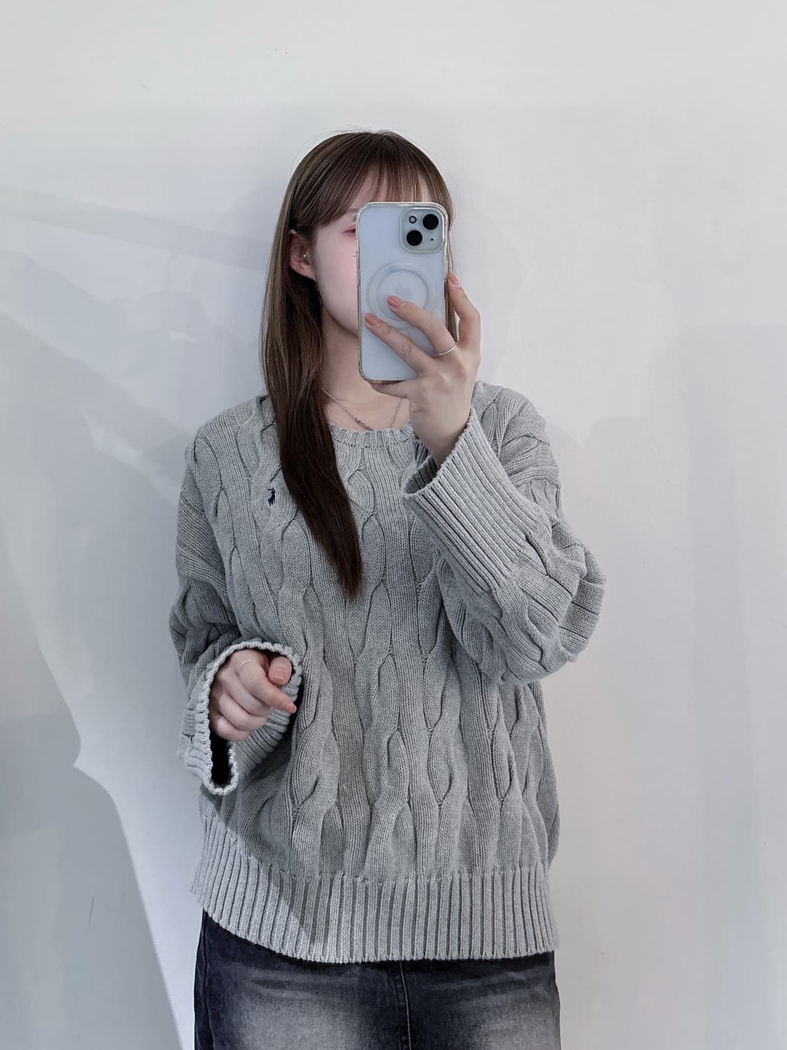 폴로랄프로렌 네이비포니 그레이 케이블 니트 상품이미지1