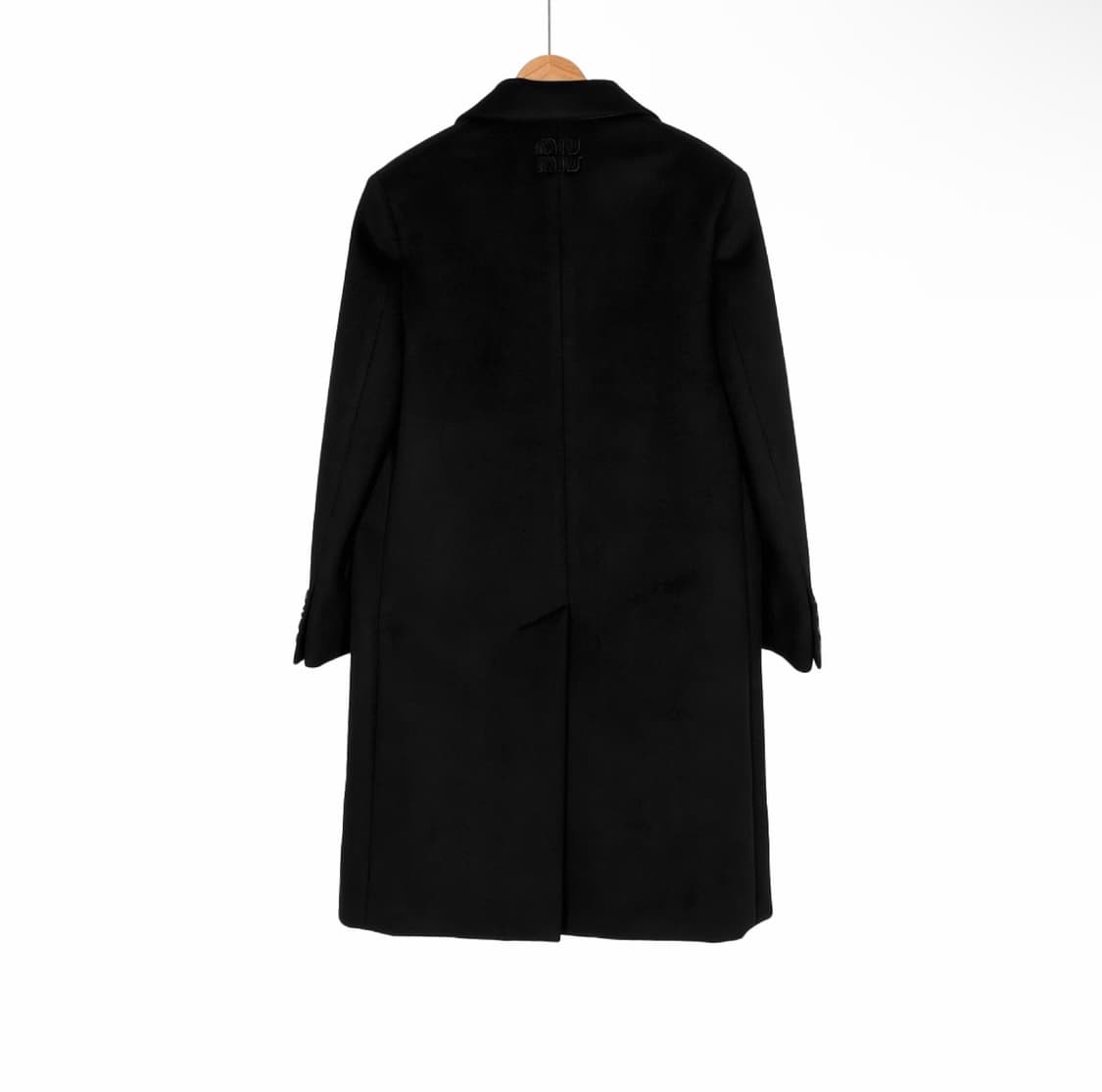 [44] 미우미우 남성 싱글 브레스티드 캐시미어 벨루어 벨벳 코트 블랙 상품이미지2