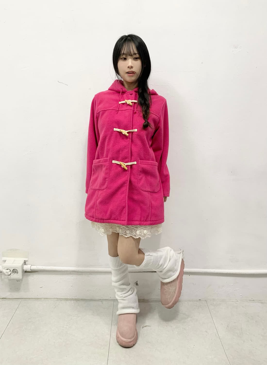 [OCB] 마젠타 핑크 떡볶이 코트 상품이미지2