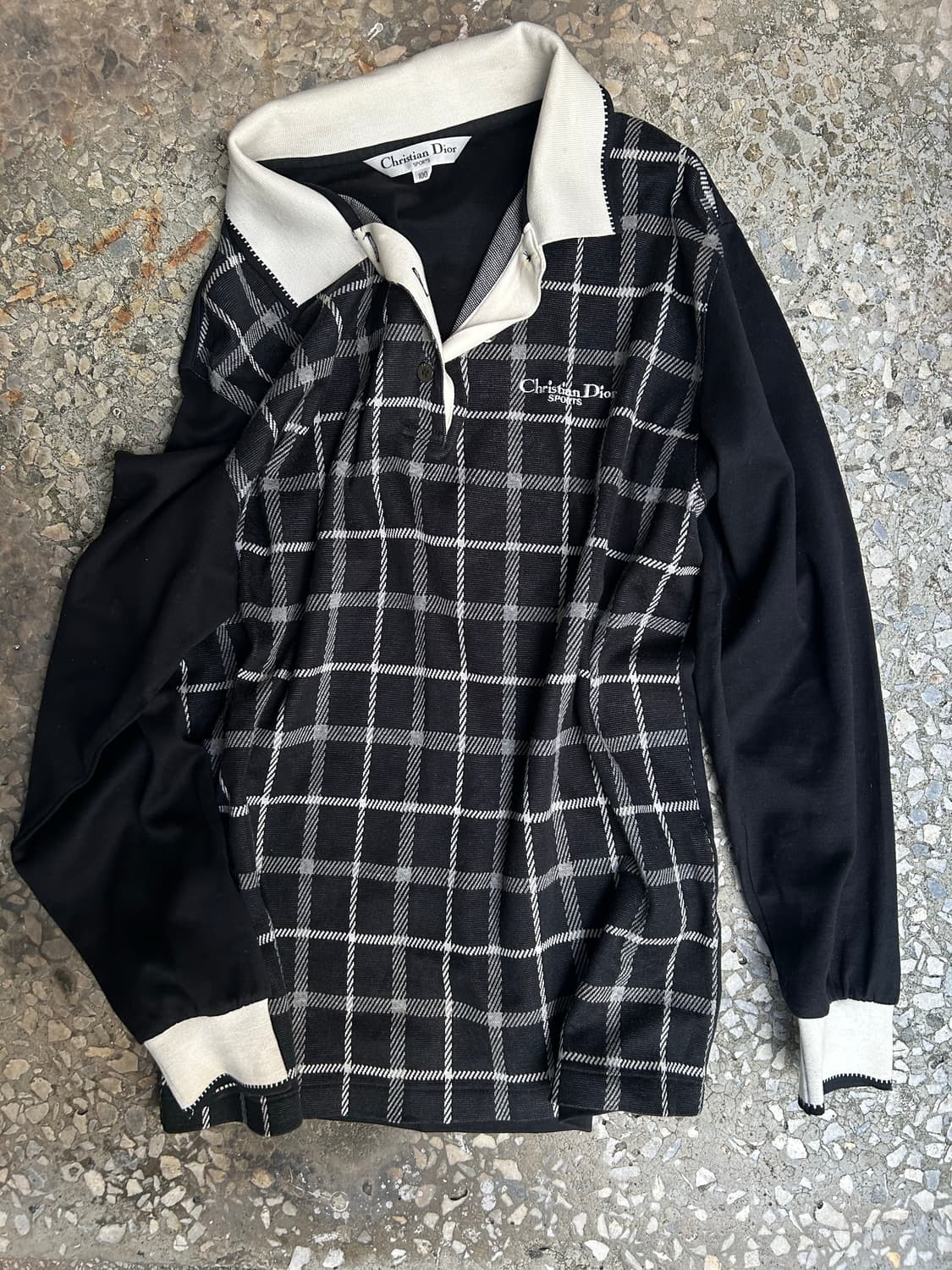 1990s 디올 스포츠 체크 카라 긴팔 롱슬리브 상품이미지1