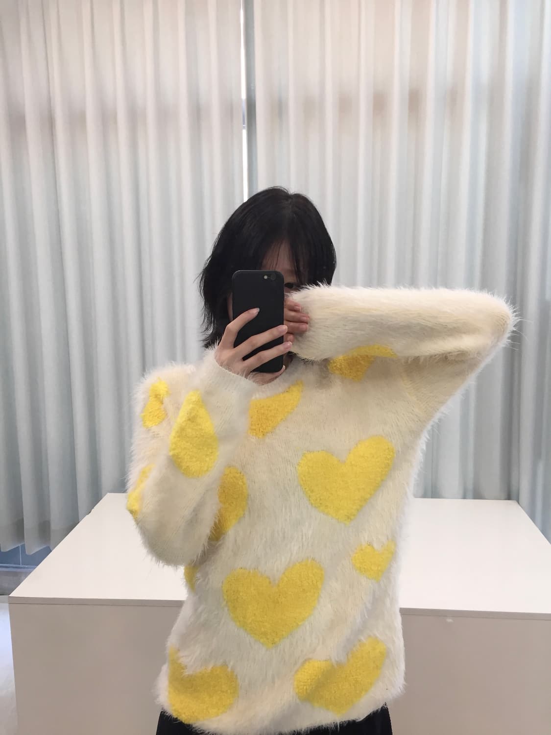 빈티지 앙고라 하트 뿅뿅 니트 상품이미지5