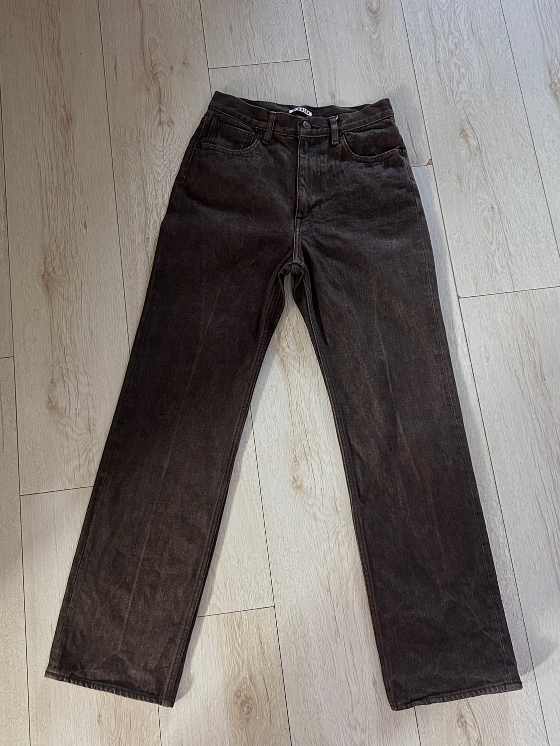 Auralee 하드 트위스트 데님팬츠 브라운 상품이미지2