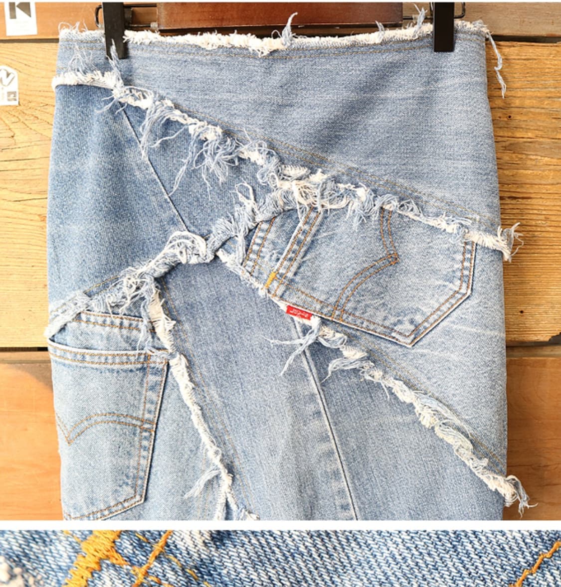 일본판 LEVIS X JUNGLE CAT 빈티지 리메이크 리바이스 스커트 상품이미지2