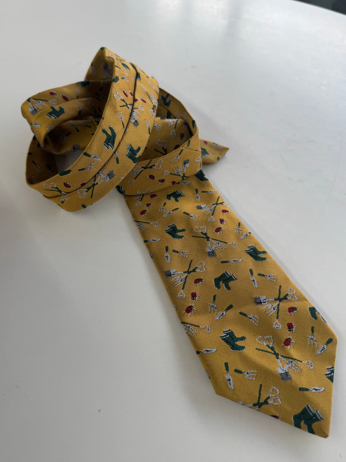 폴로 랄프로렌 옐로우 정원 패턴 넥타이 상품이미지4