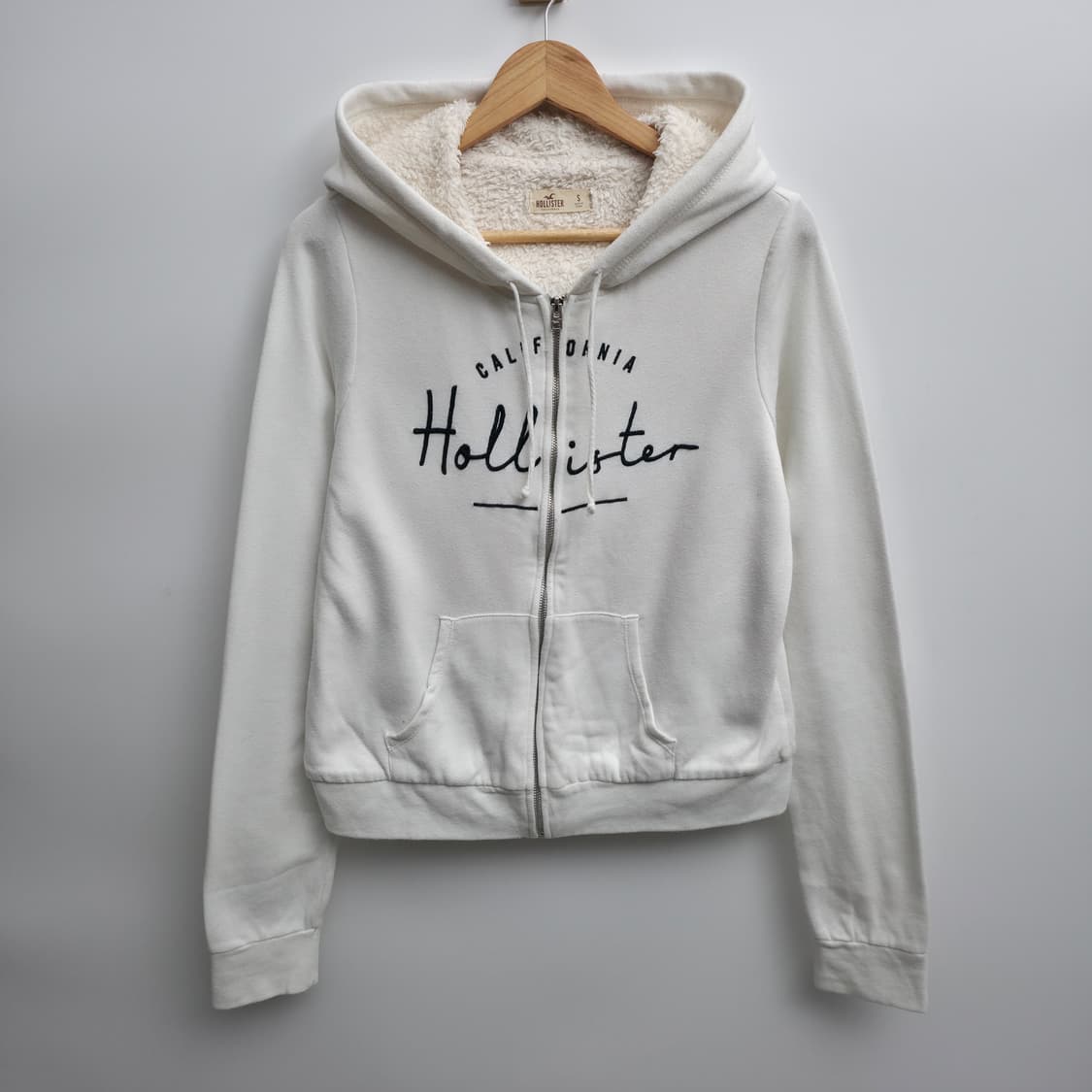 [S] 홀리스터 플리스 화이트 후드집업 상품이미지1