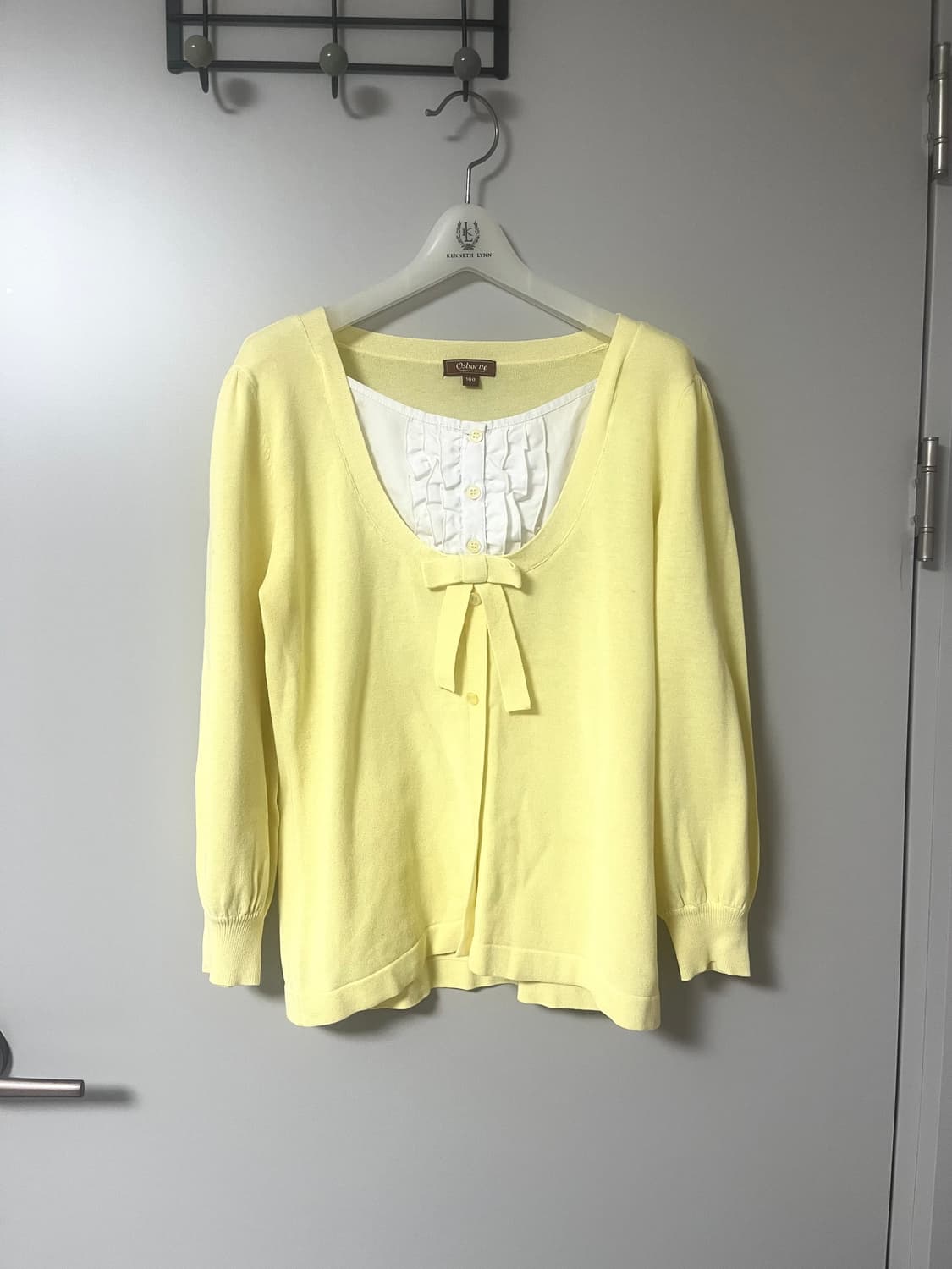 갸루 리본 프릴 셔츠 블라우스 니트 상품이미지1