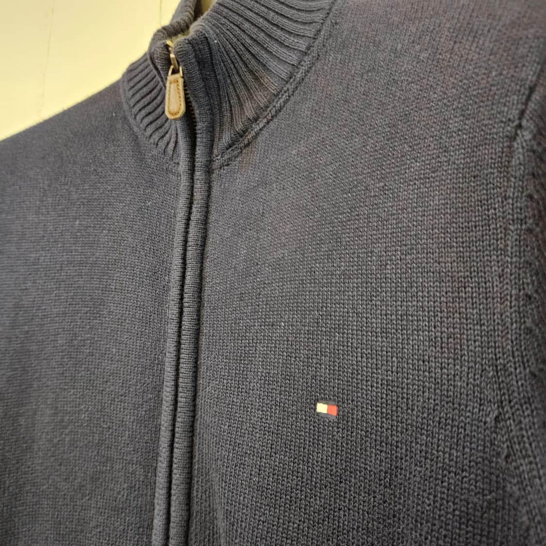 90(S)/실측95(M)타미힐피거 네이비 니트 집업 가디건 상품이미지3