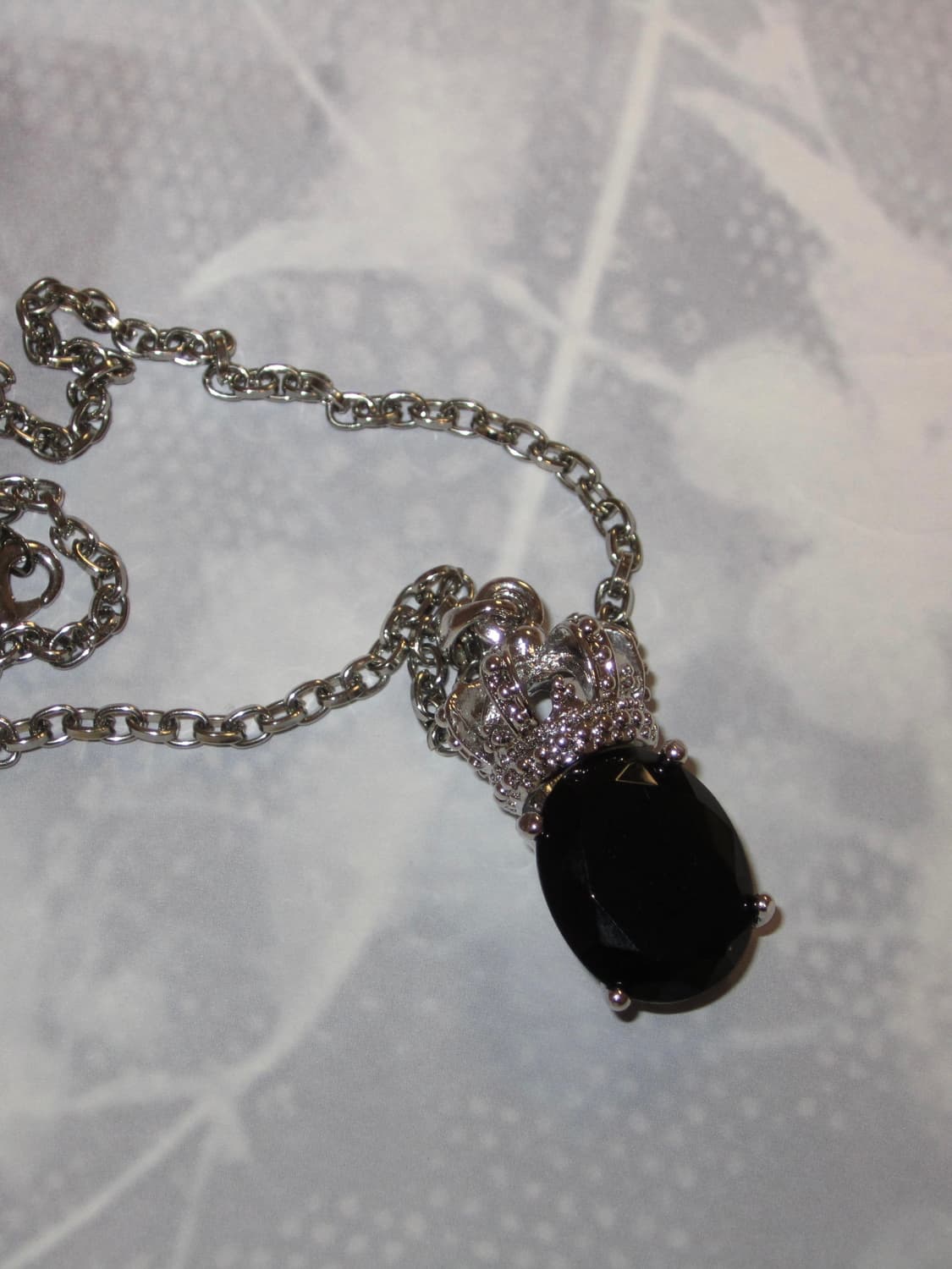 빈티지 크라운 블랙 큐빅 목걸이 상품이미지2