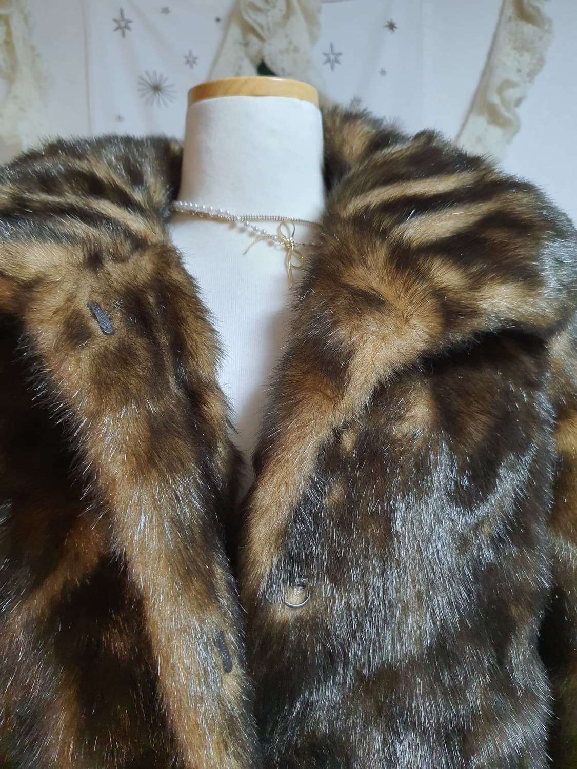 [갸루] 브라운 퍼 후드 코트 밍크코트 숏코트 인조 상품이미지3