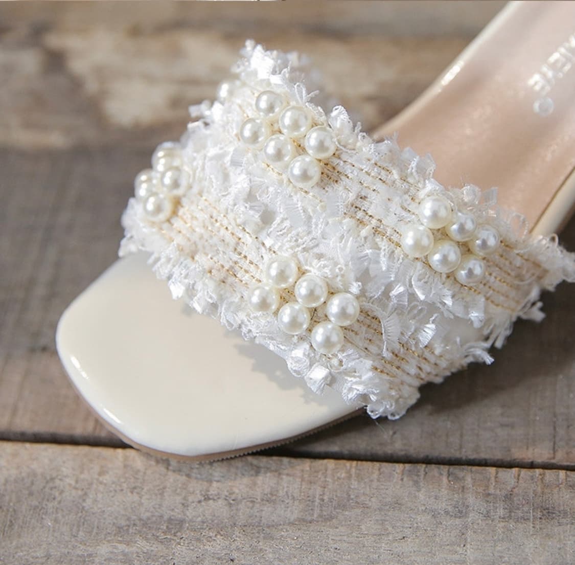 (새상품) 트위드진주 샌들 슬리퍼 240 상품이미지3