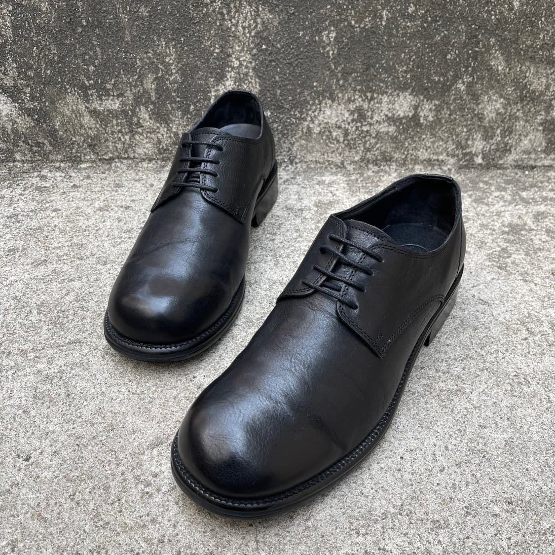 [270] 야세 우든 더비 슈즈 카우하이드 블랙 상품이미지1