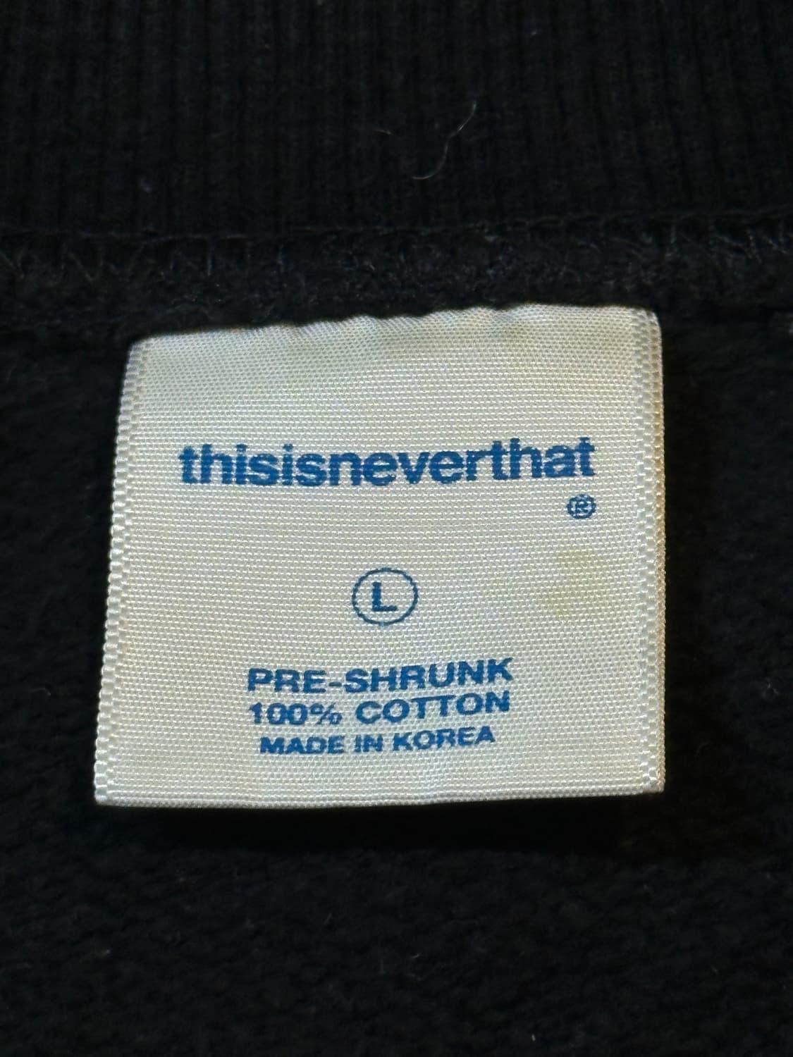 디스이즈네버댓 백로고 맨투맨 블랙 상품이미지6