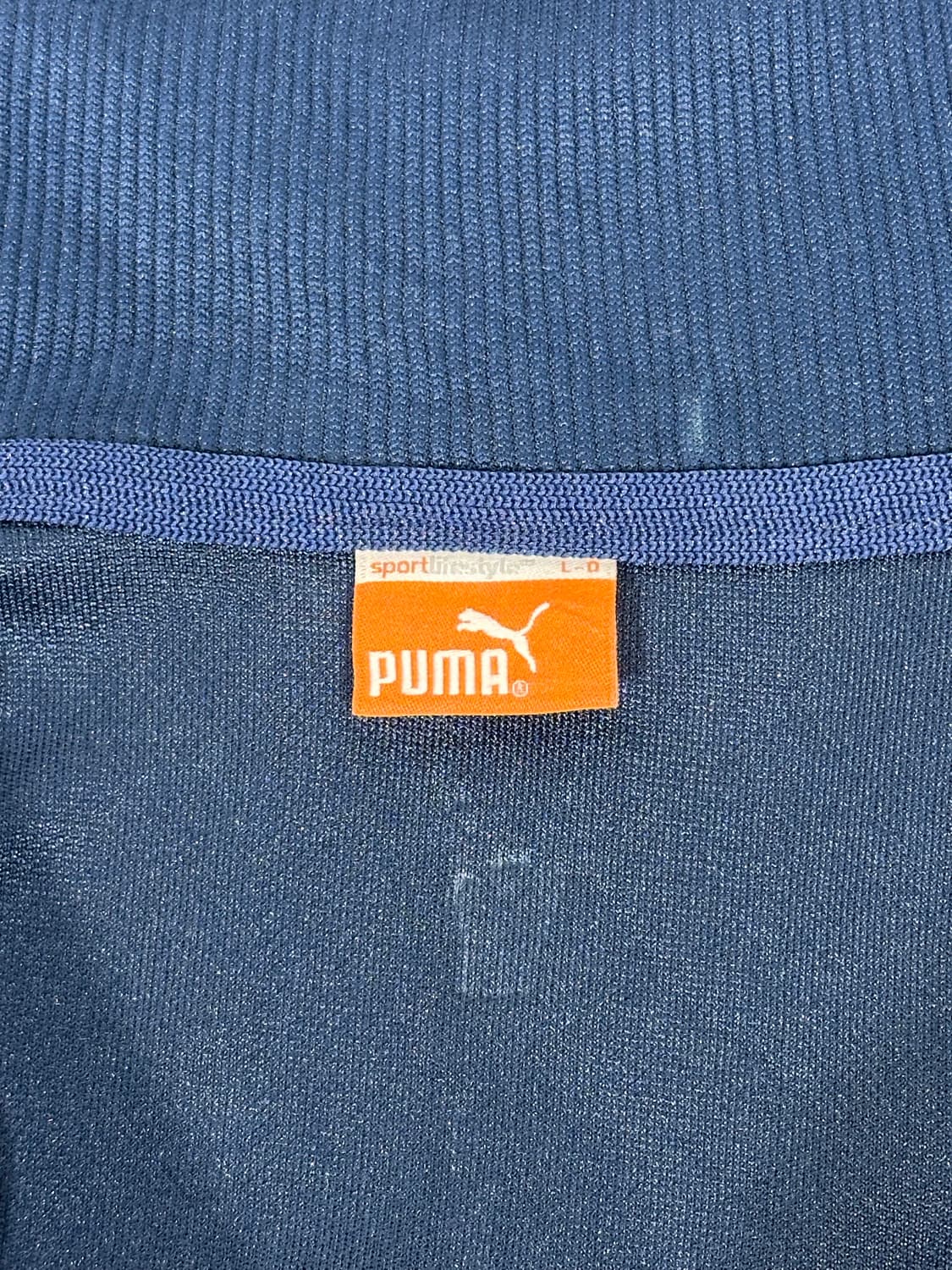 푸마 네이비 빅 로고 화이트 사이드 라인 트랙탑 져지 L 상품이미지7