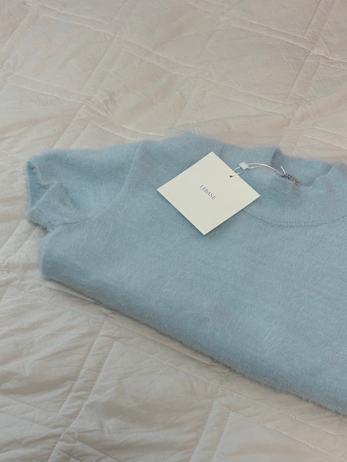 LEBANE 르베인 | 스카이블루 반팔 니트 상품이미지1