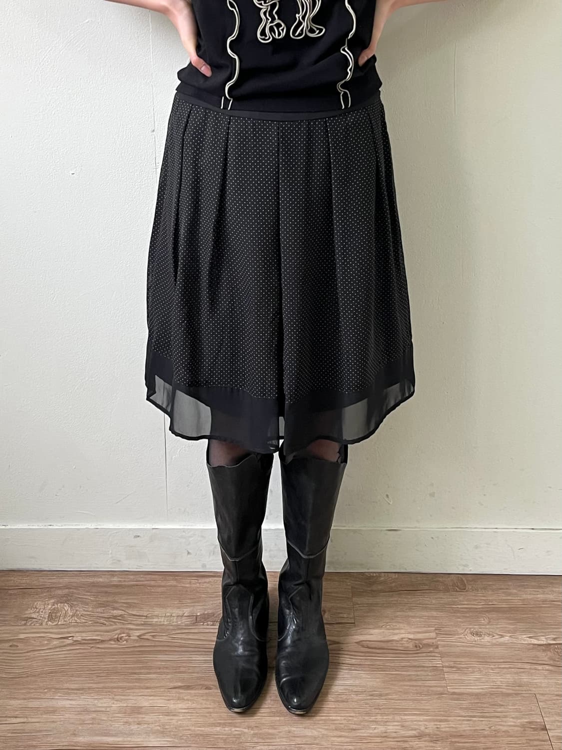 Japan vtg 도트 스커트 상품이미지5
