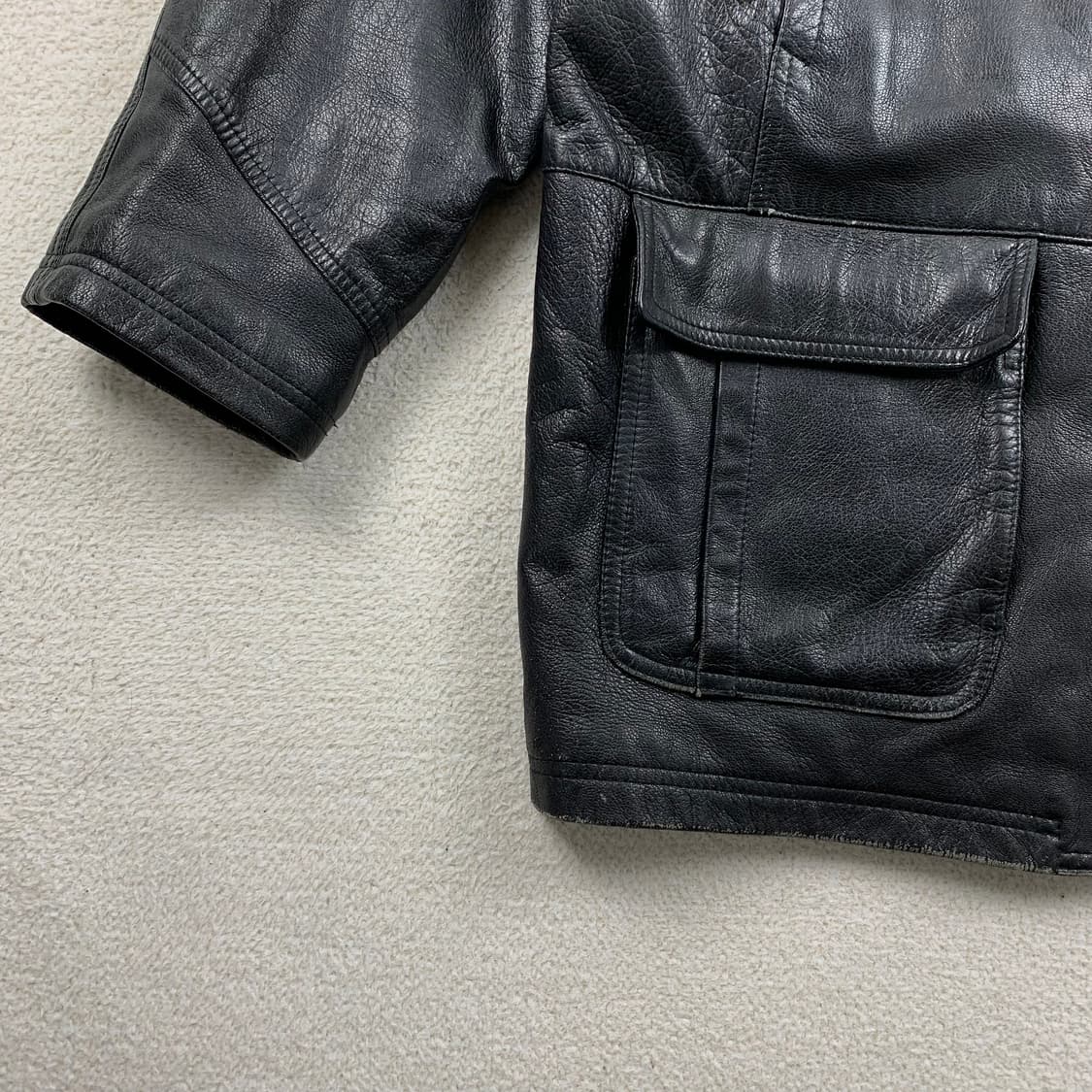 SAVE THE FOREST 이태리제 리얼 레더 헌팅자켓 블랙  상품이미지4