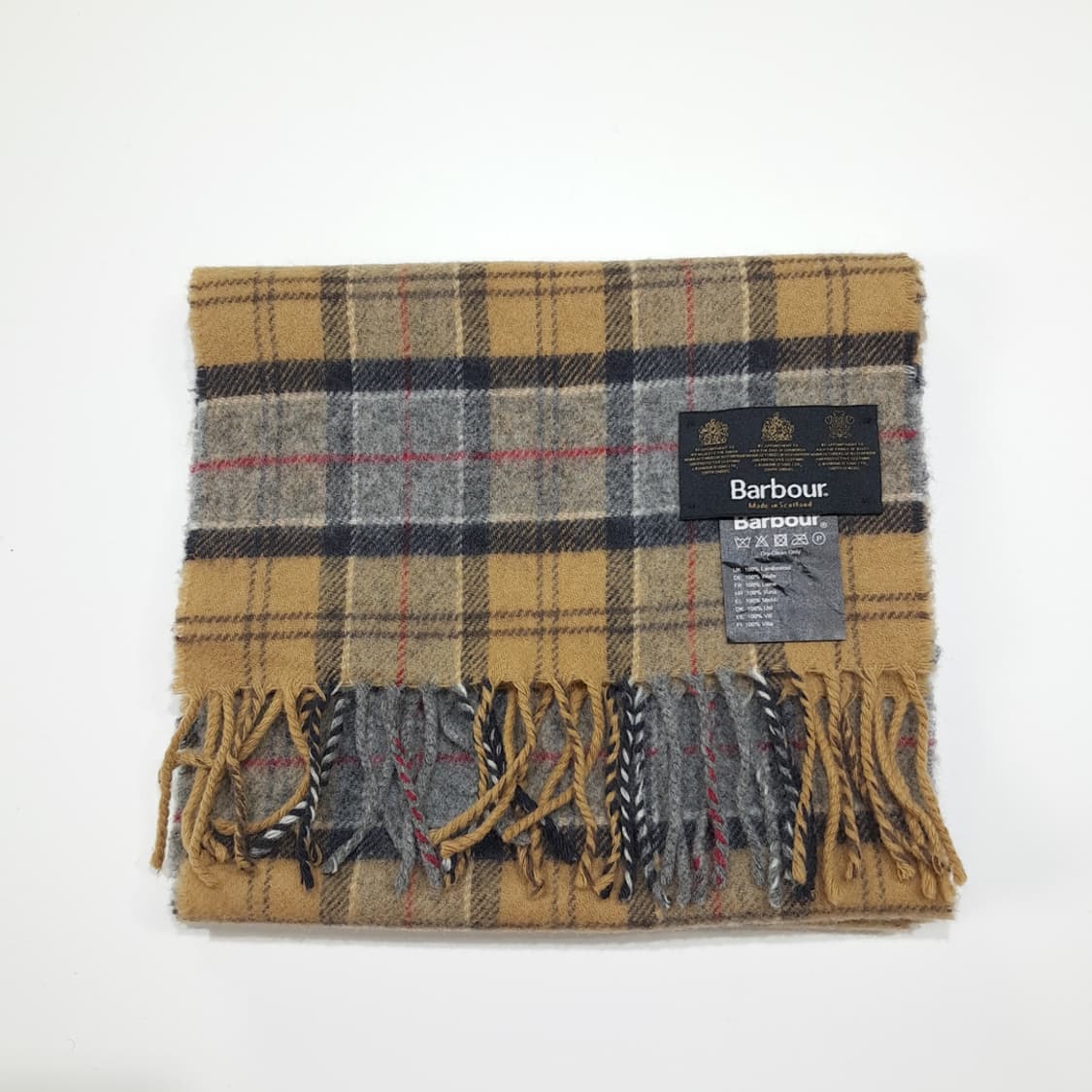 MX536 바버 00s 스코틀랜드판 램스울 하우스타탄 베이지 머플러 목 상품이미지6
