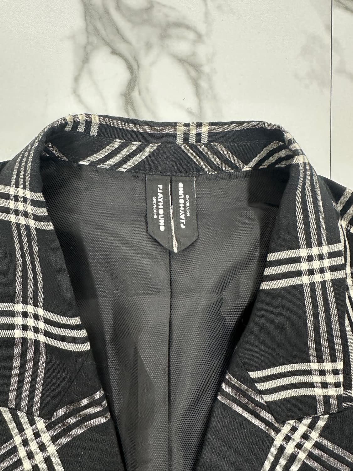 플레이하운드 체크 더블 브레스티드 블레이저 상품이미지3