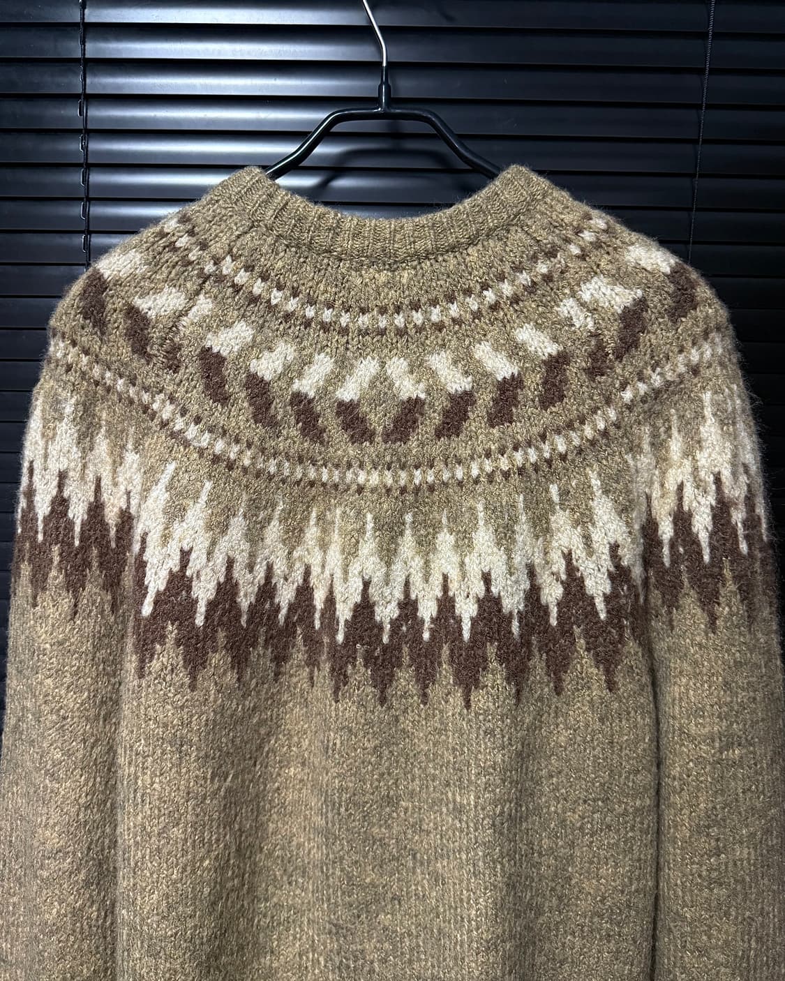파르티멘토 노르딕 패턴 눈꽃 자카드 베이지 브라운 갈색 가디건 M 95 상품이미지4